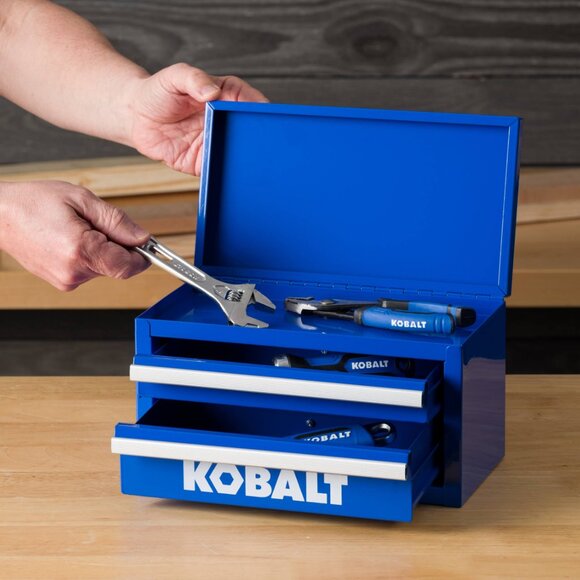 Kobalt Portable Mini Toolbox Blue Steel Tool Box - Picture 2 of 6